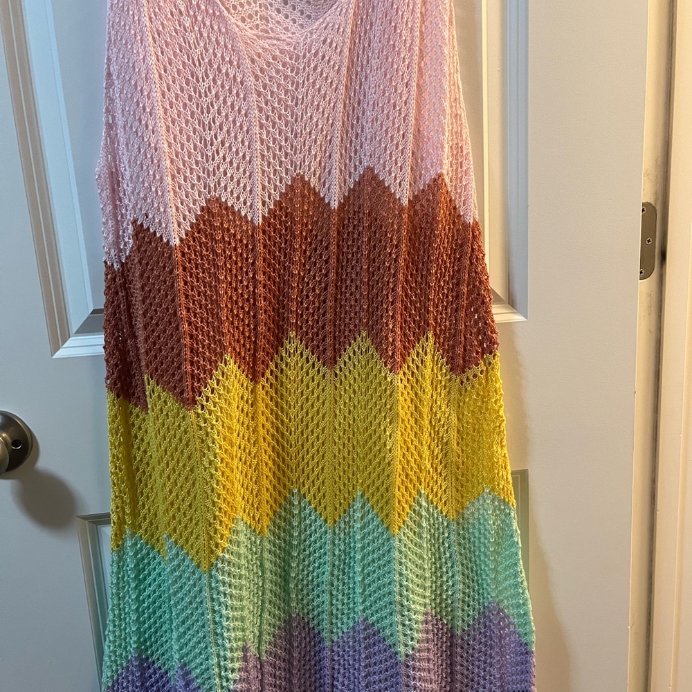 Multicolor Chevron Knit Dress